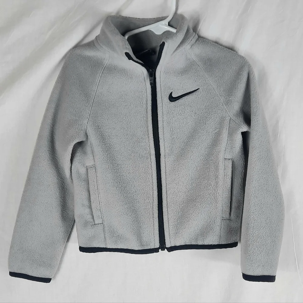 Nike Fleece Toddler Jacket Size 3T Gray Zip Front Pockets